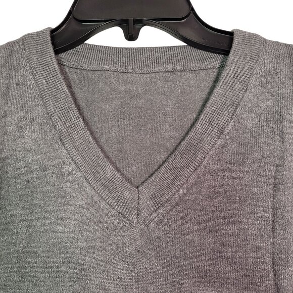 Men's Business Grey V-Neck Sleeveless Sweater Vest Pullover Size Large - Picture 3 of 8